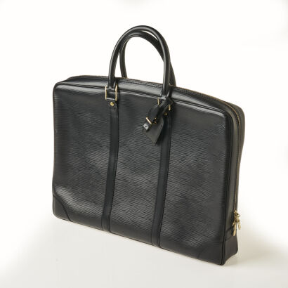 Louis Vuitton Black Epi Porte Documents Voyage Briefcase