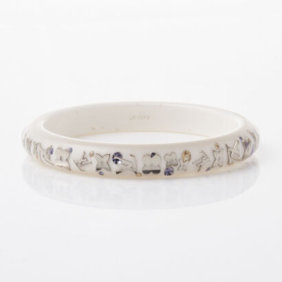 Louis Vuitton White Monogram Inclusion Bangle