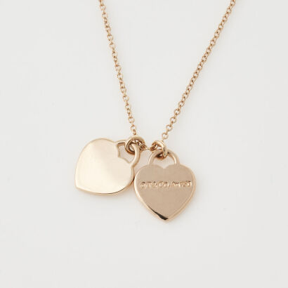 Tiffany & Co Rose Gold Double Heart Tag Pendant