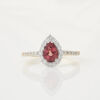 18ct Yellow Gold, Striking Reddish-orange Sapphire and Diamond Ring