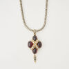 9ct Yellow Gold, Victorian Garnet and Seed Pearl Mourning Pendant