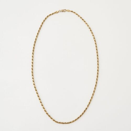 18ct Yellow Gold, 45cm Diamond Cut Ropelink Necklet