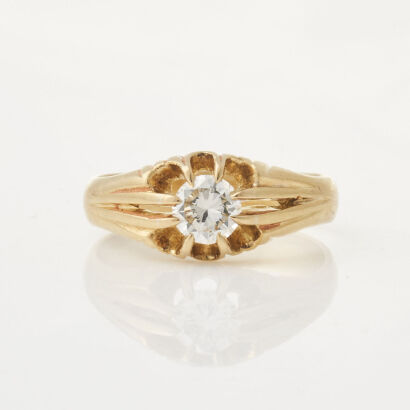 18ct Yellow Gold, .70ct Diamond Solitaire ring