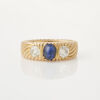 15ct Yellow Gold, Vintage, Sapphire and Diamond Ring