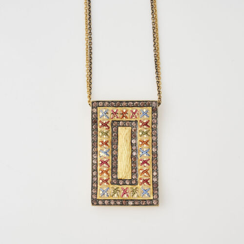 21ct Yellow Gold and Enamel Pendant