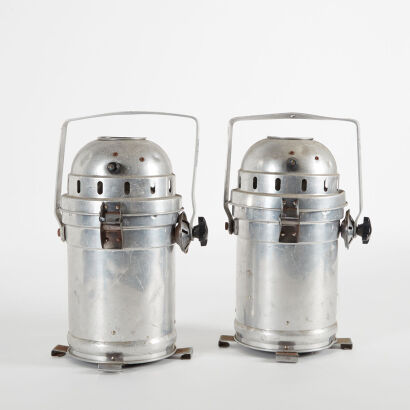 A Pair Of Industrial Stage Lamps