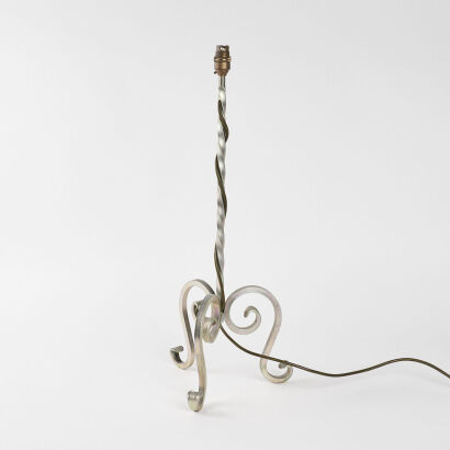 A Twisted Wrought Iron Lamp Base