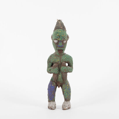 A Bamelike African Beaded Figure