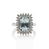 18ct White Gold, 4.17ct Aquamarine and Diamond Ring