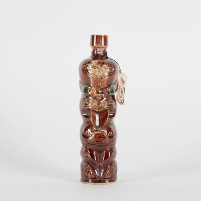 An Orzel Brown Glazed Ti-Toki Decanter With Original Tag C.1980