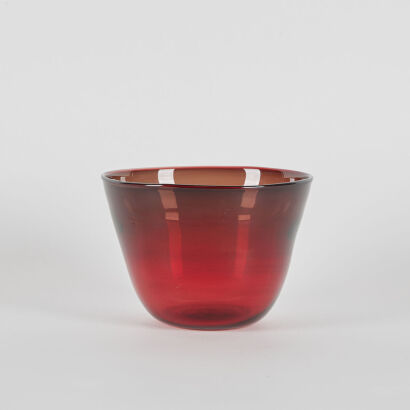 A Tony Kuepfer Ruby Glass Handblown Bowl