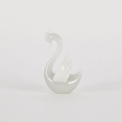 A Mid Century Art Glass Swan