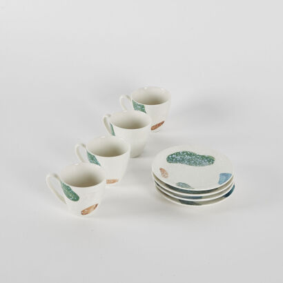 A Set Of Four Cerart Glazed Ceramic Espresso Cups