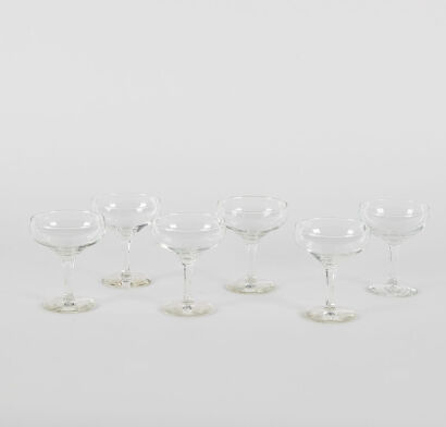 A Set Of Six Vintage Champagne Glasses