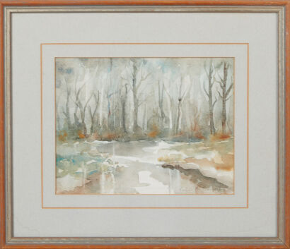 An Original Water Colour ‚ÄúFrost On The River‚Äù By Valerie Tudehope