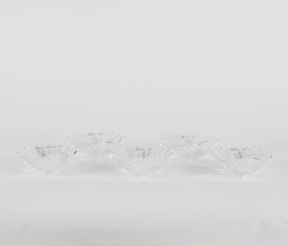 A Set Of Vintage West German Mikasa Crystal Shell Bowls