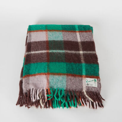 An Onehunga Plaid Wool Travel Rug