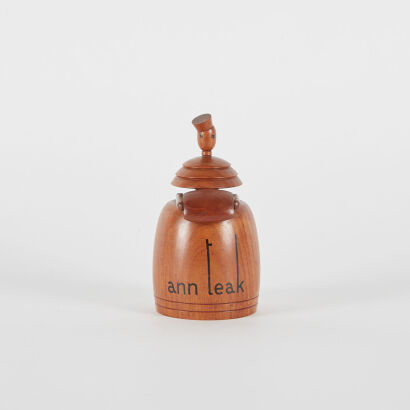 An Art Deco Wooden Counter Bell