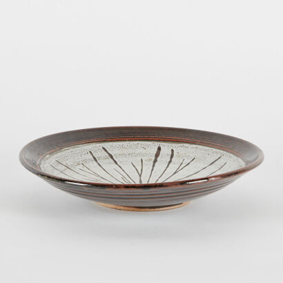 A Studio Pottery Sunburst Pattern Glazed Bowl