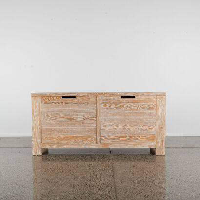 A Contemporary Solid Oak Whitewashed Sideboard