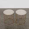 A Pair of Early Settler Side Tables With Gold Base - 2