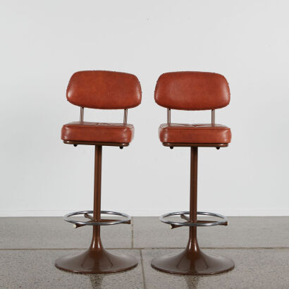 A Pair of Retro Barstools In Original Condition