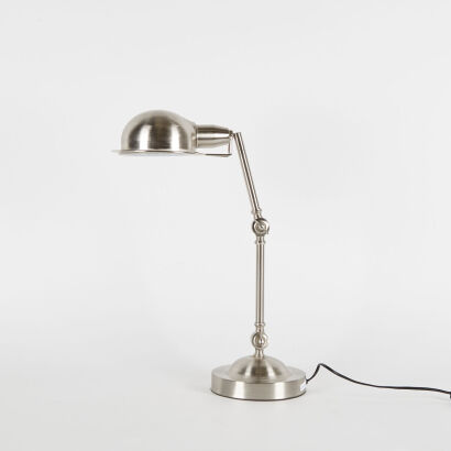 A Brushed Stainless Steel Industrial Table Lamp