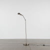 A Brushed Stainless Steel Industrial Floor Lamp