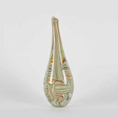 A Large Marbled Art Glass Vase