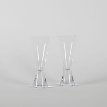 A Pair Of Krosno Tall Waisted Pilsner Glasses