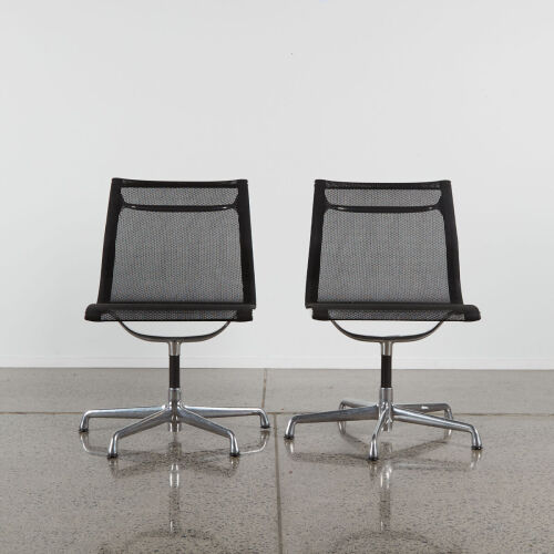 A Pair Of Herman Miller Style Mesh Swivel Chairs