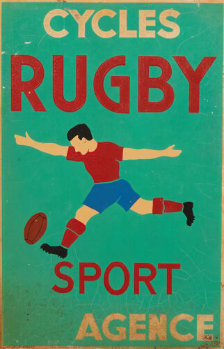 A French 1960s Puch Rugby Cycles Metal Sign