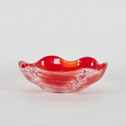 A Large Art Glass Swirled Bowl