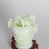 A 20th Century White Jade Carved 'Lotus' Incense Burner - 2