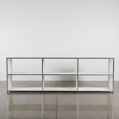 An Elegant White USM Haller Storage Unit, Made In Switzerland