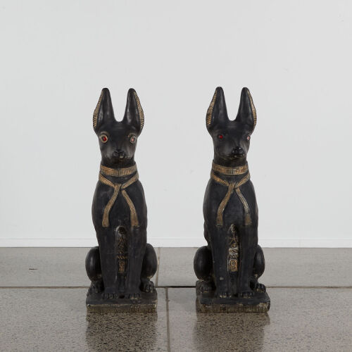 A Pair Of Door Entrance Egyptian Anubis Dogs By Syd Breeze