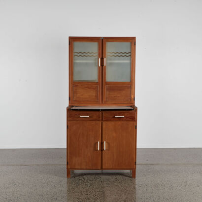 An English Kitchen Larder With Enamel Prep Tray C.1940