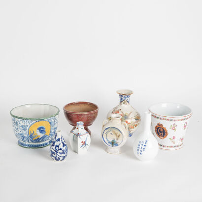 A Group of Eight Oriental Porcelain Jars