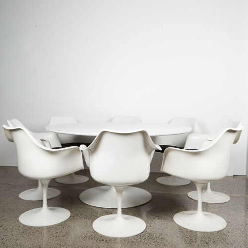 An Eero Saarinen Tulip Dining Suite