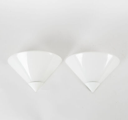 A Pair Of SCE France Opalescent Glass Wall Sconces