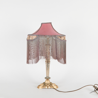 A Victorian Style Parlour Lamp With A Brass Base