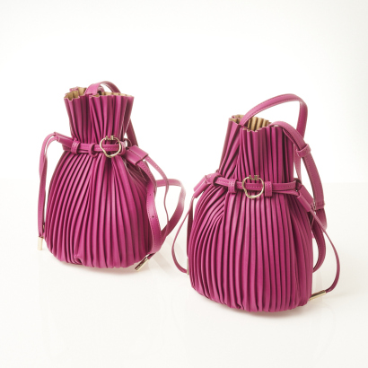 Two AJE Pleated Bucket Bags