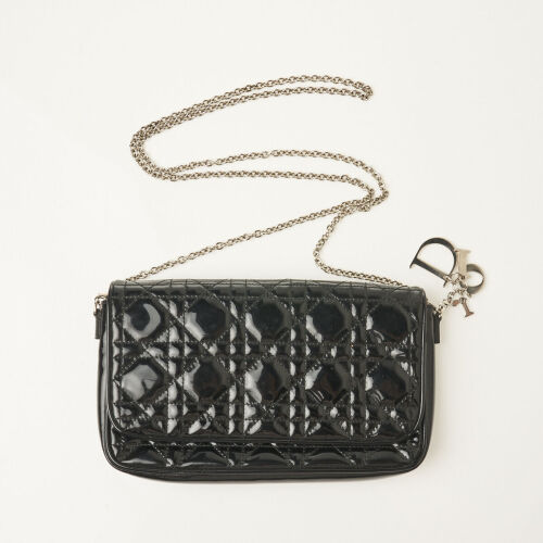 Christian Dior Patent Quilted Crossbody Bag