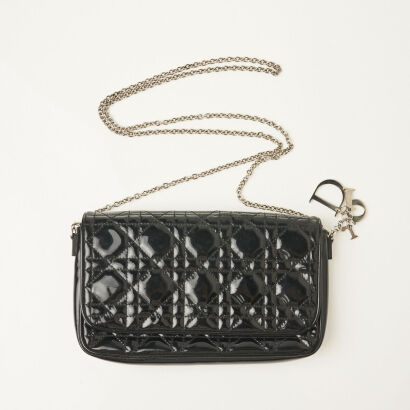 Christian Dior Patent Quilted Crossbody Bag