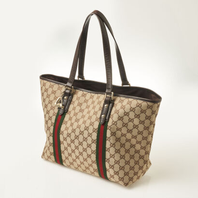 Gucci GG Sherry Line Canvas Tote Bag