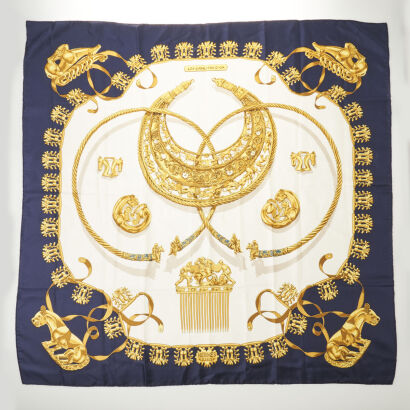 Hermès Les Cavaliers D'or Scarf