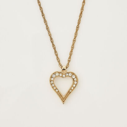 Christian Dior Crystal Heart Necklace