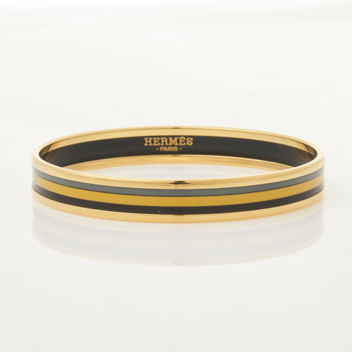 Herm&egrave;s Striped Enamel Bangle