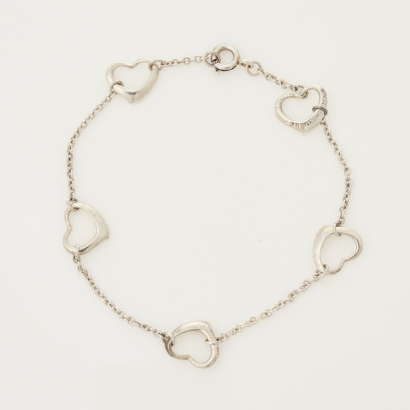 Tiffany & Co Sterling Silver Open Heart Bracelet