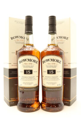 (2) Bowmore 15 Year Old Single Malt Scotch Whisky, 43% ABV